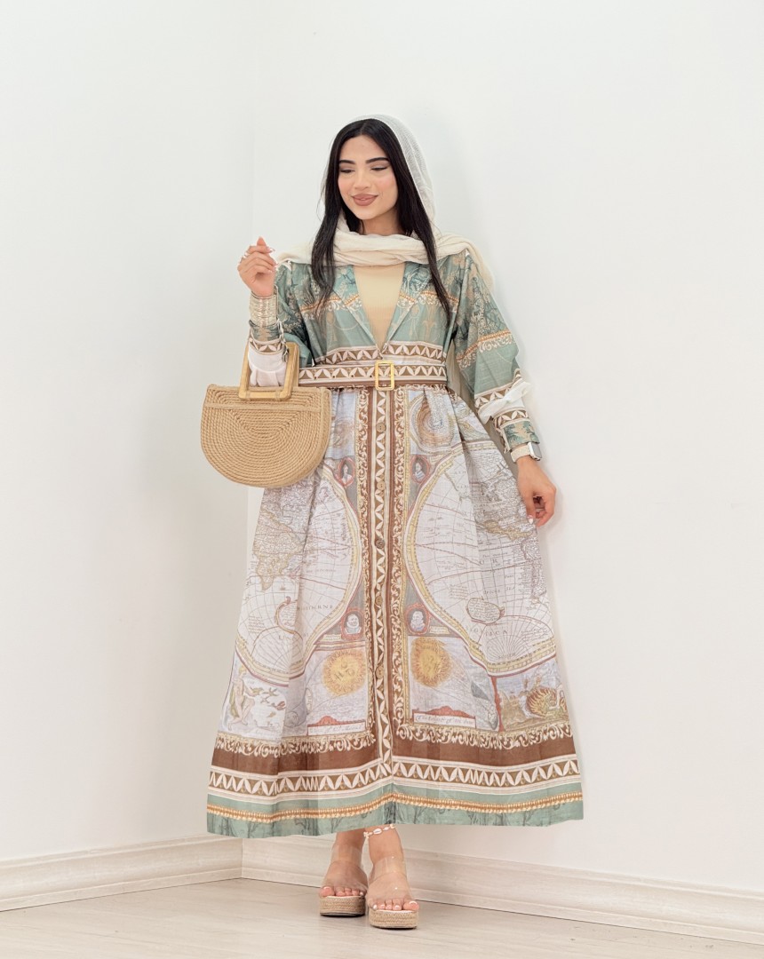 مانتوپیراهنی طرح دار الیزا(66)کد:5559