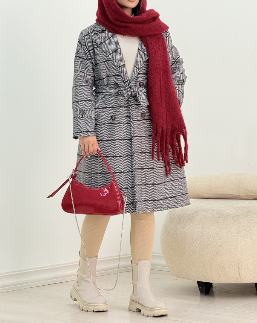 پالتو چهارخانه مهرسانا(1)کد:6390