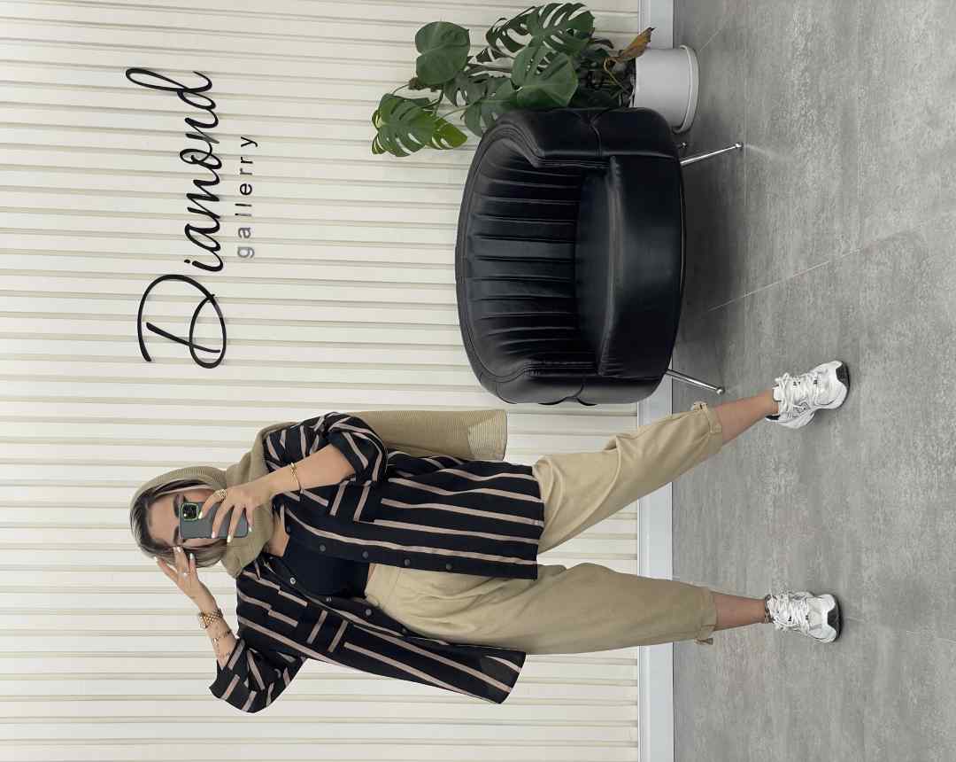 مانتو دوجیب راه راه(89)کد2593