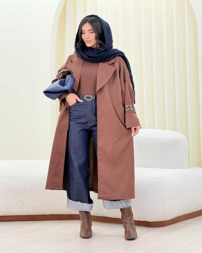 بارونی بلند دوازده دکمه(119)کد:8153