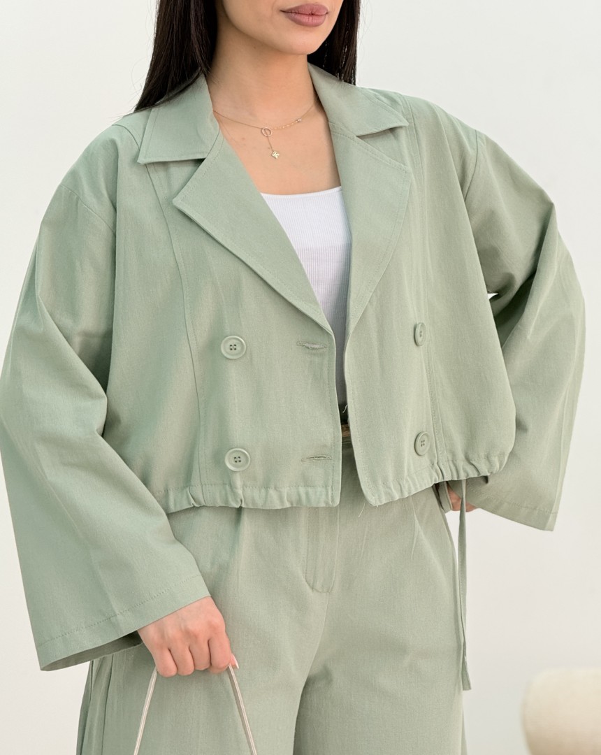 ست لینن چهار دکمه سودا(101)کد:6779