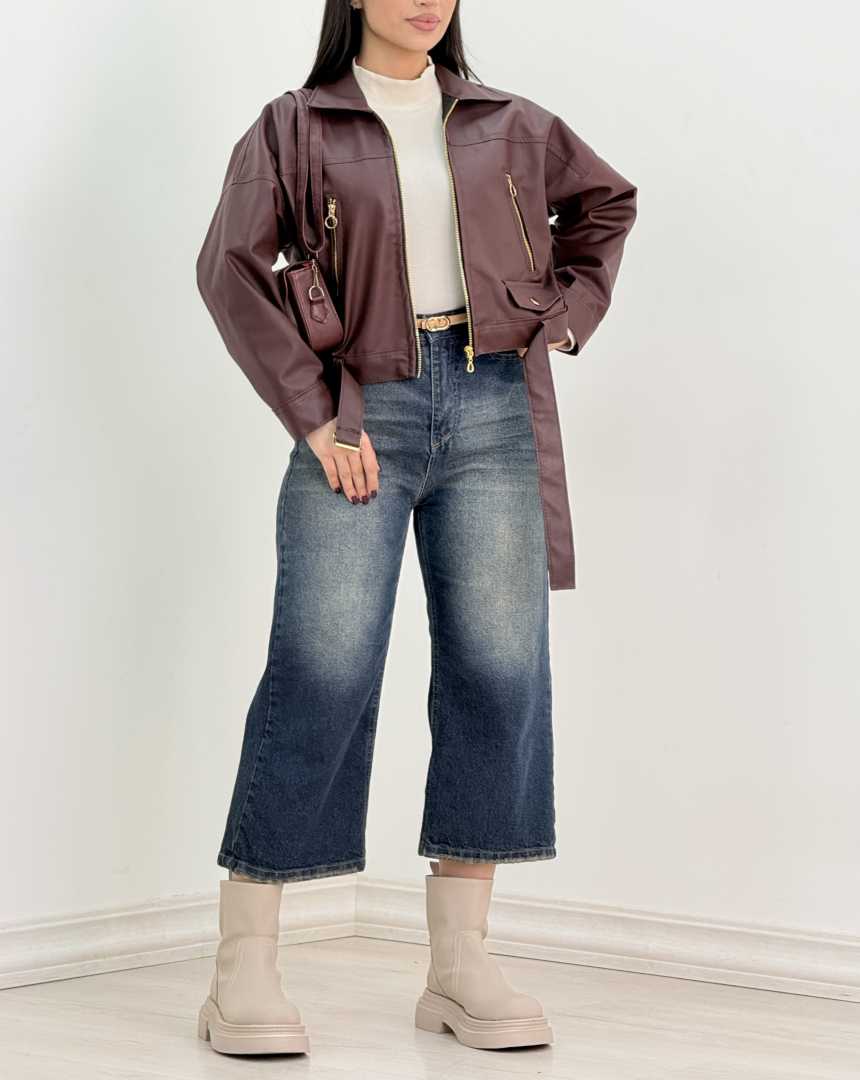 کت چرم نسرین(124)کد:6622