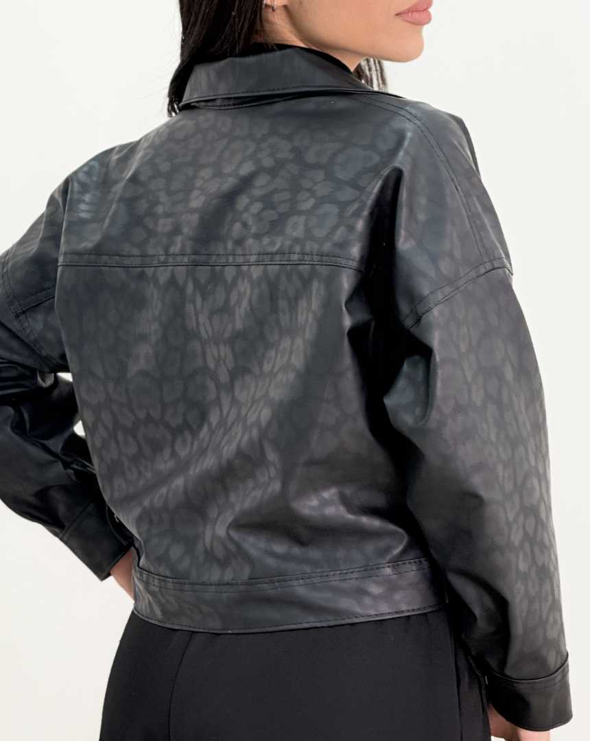 کت چرم طرح دار هدی(124)کد:6623