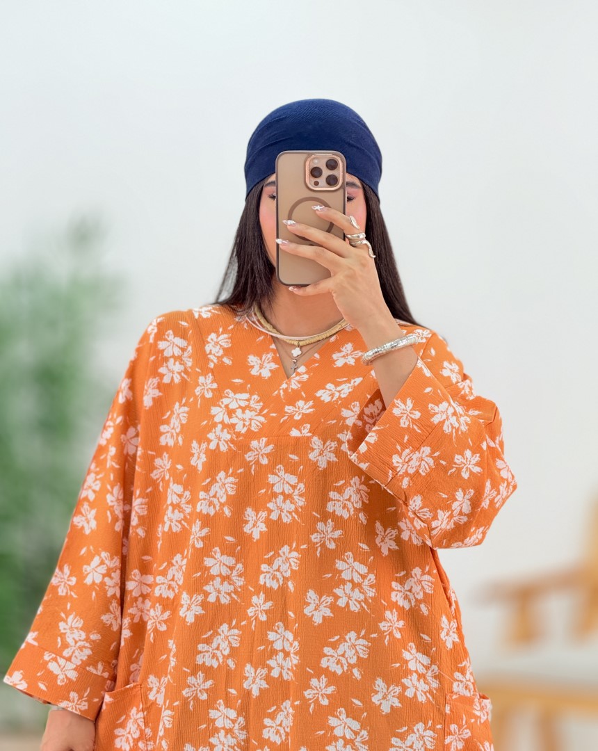 پیراهن گلدار رومینا(55)کد:5565
