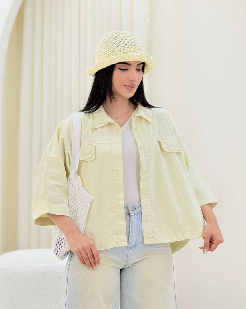 شومیز باکسی جیب نما(119)کد:7317