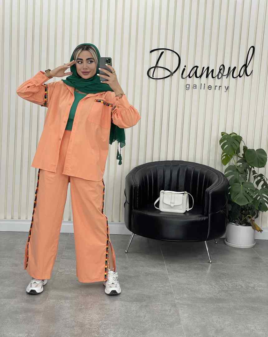 ست مانتوشلوارگلدوزی هندی(100)کد2507