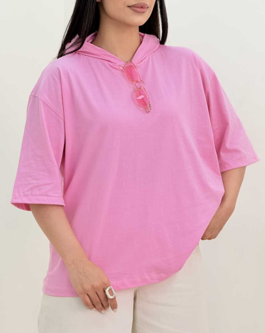 تیشرت باکسی کلاهدار(127)کد:6983