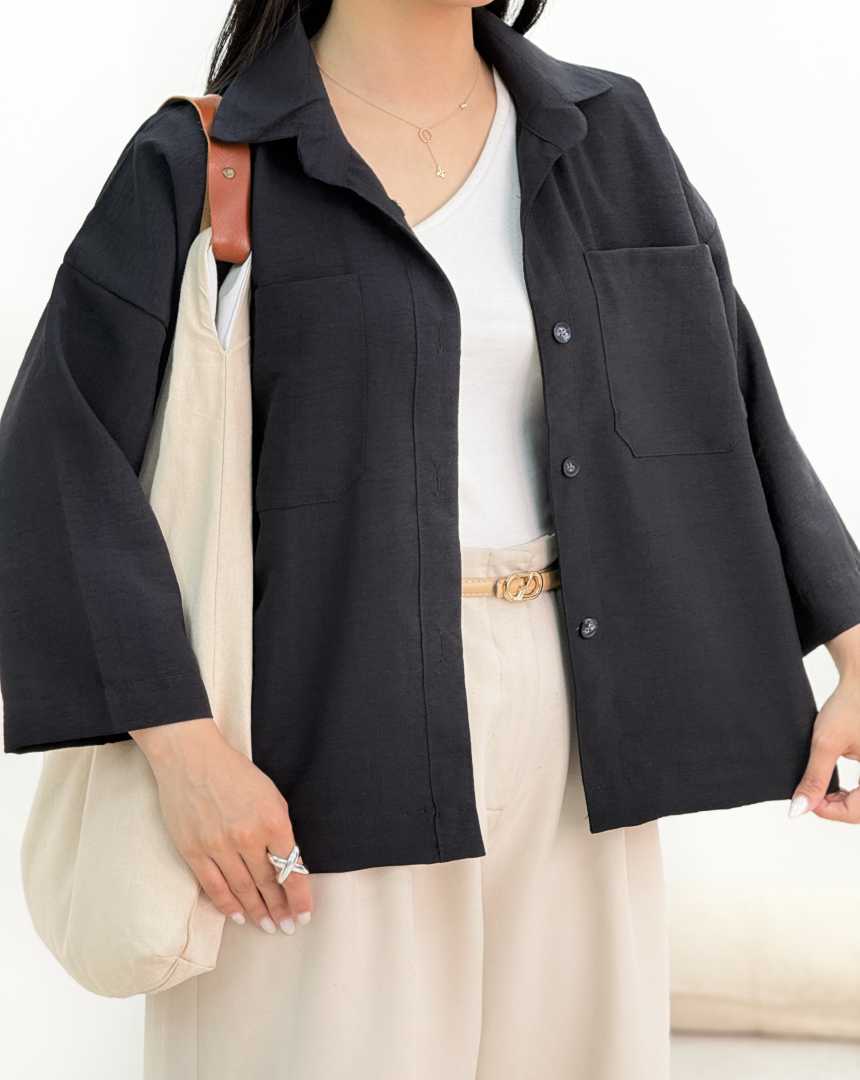 شومیز باکسی دوجیب(41)کد:6979