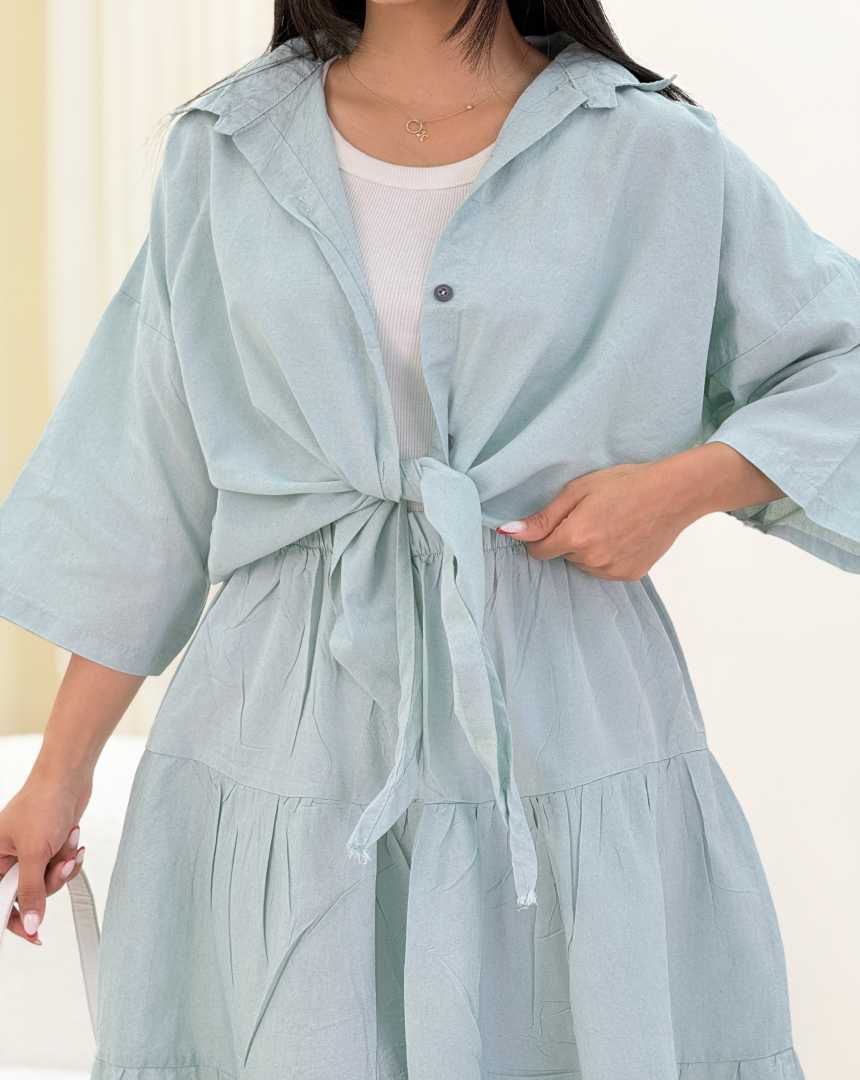 شومیز دامن جلو گره(127)کد:7588
