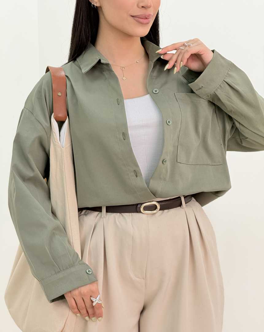 شومیز باکسی تک جیب(119)کد:7145