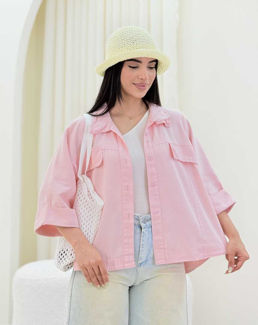 شومیز باکسی جیب نما(119)کد:7317
