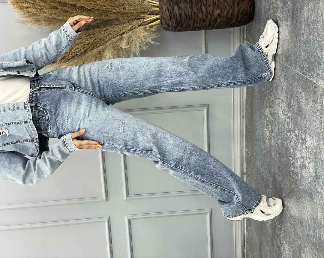 شلوار بگ زخمی(L)کد 001477