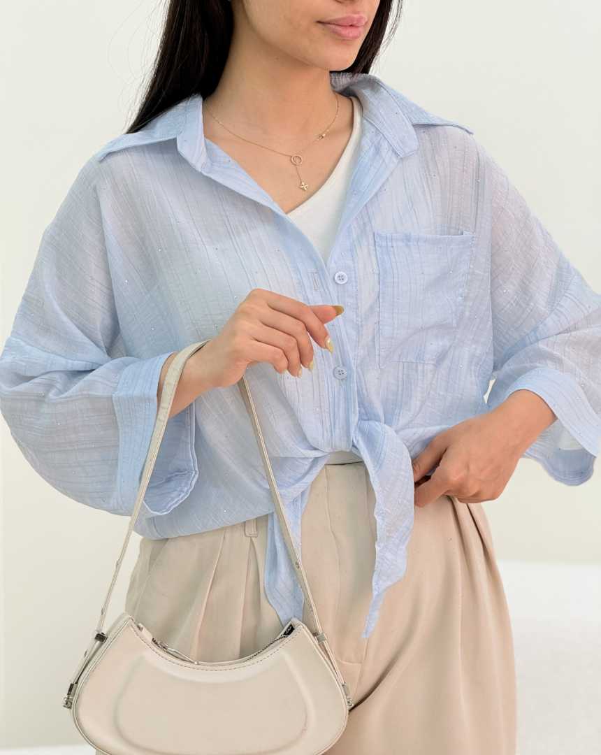 شومیز نگینی جلو گره(119)کد:7306
