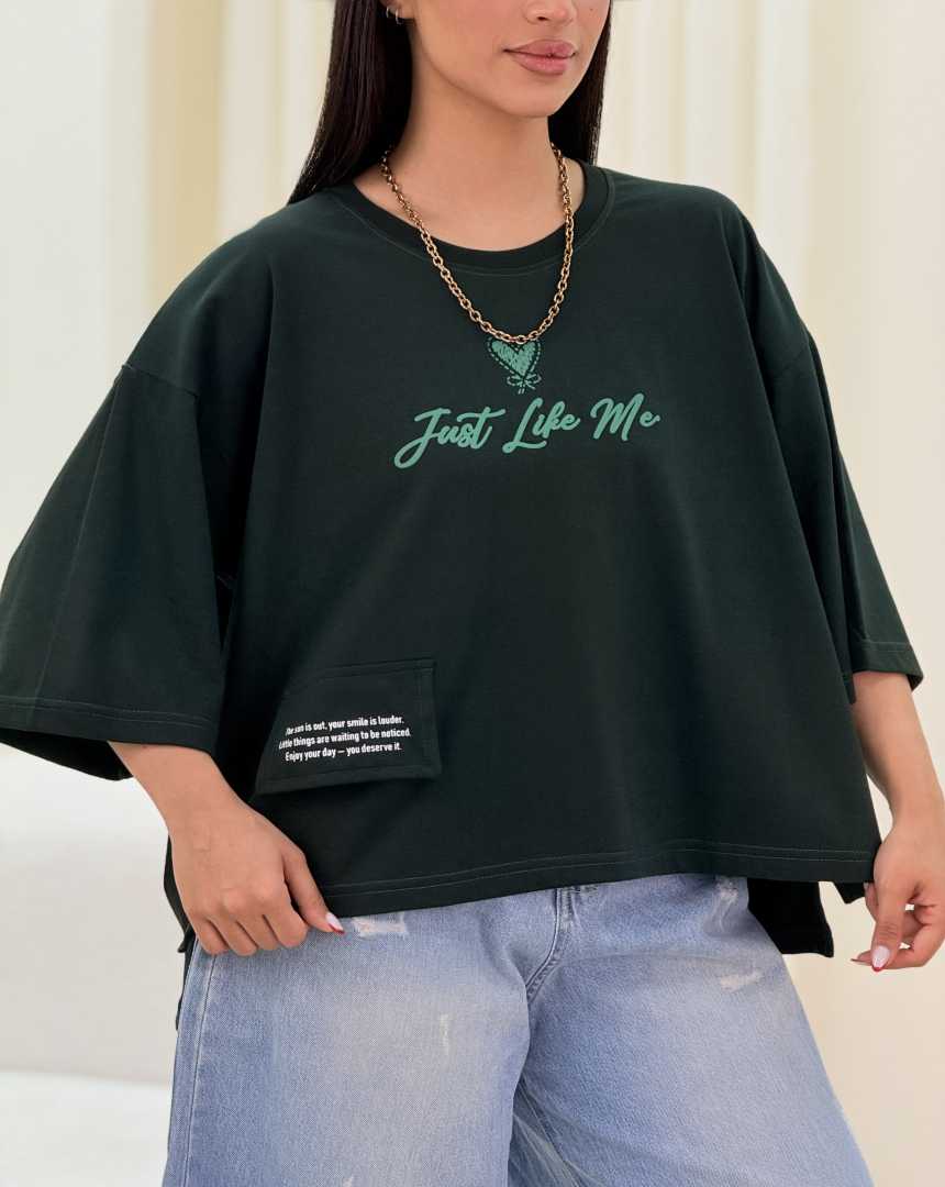 تیشرت باکسی just life me(119)کد:7375