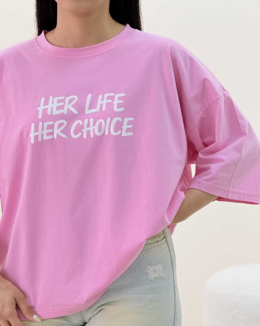 تیشرت باکسی her life(119)کد:7305
