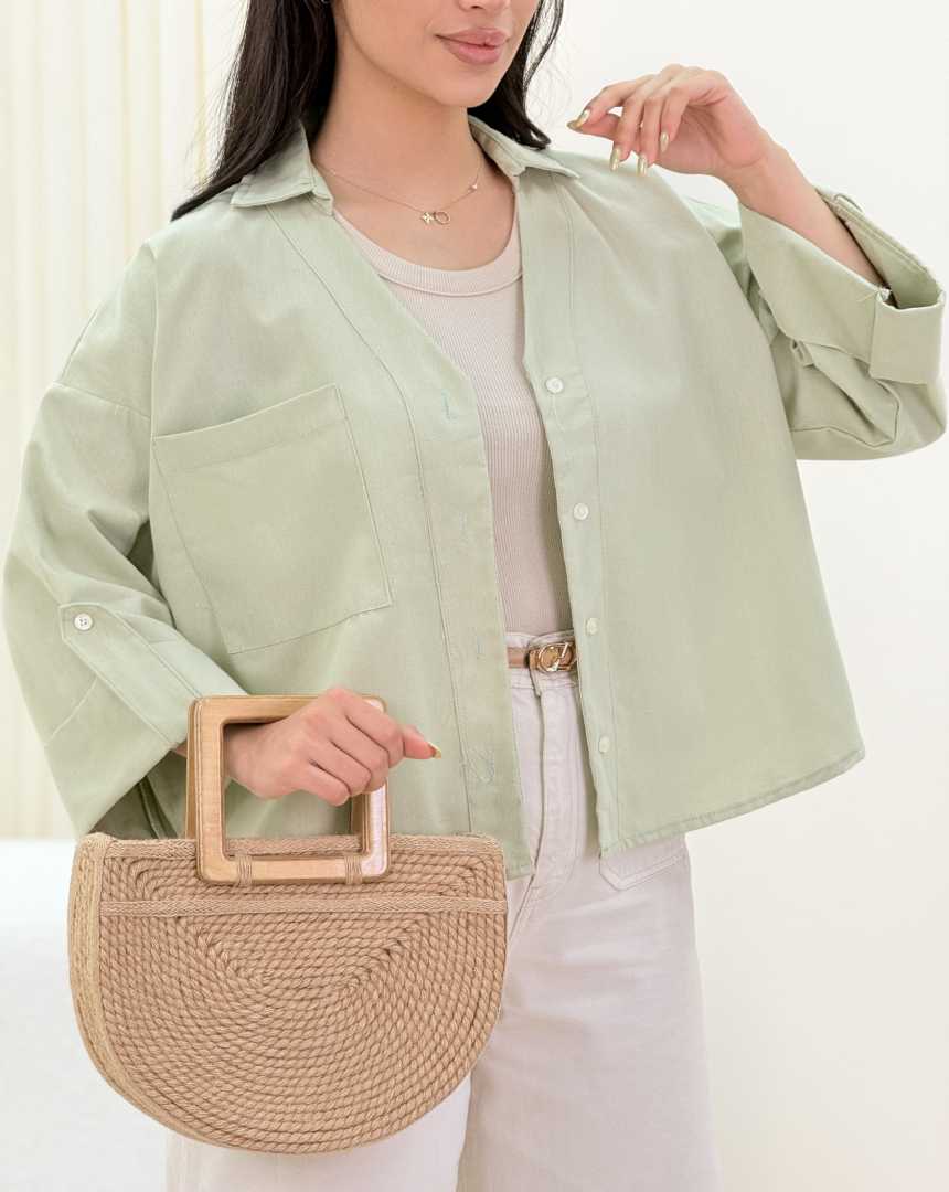 شومیز باکسی تک جیب(119)کد:7376