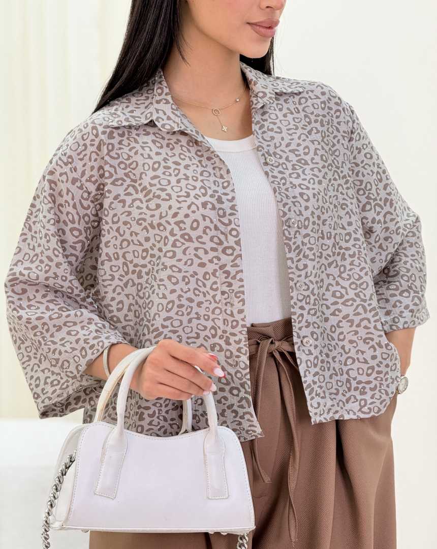 شومیز باکسی پلنگی(119)کد:7486