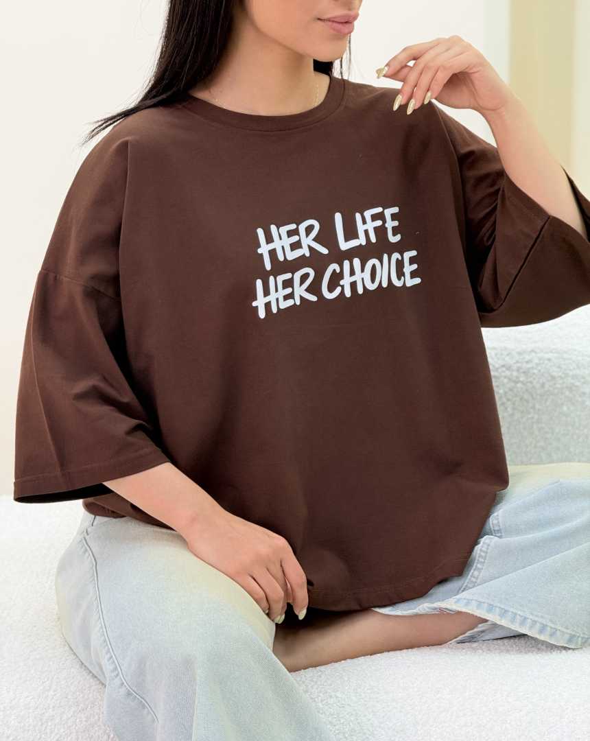 تیشرت باکسی her life(119)کد:7305