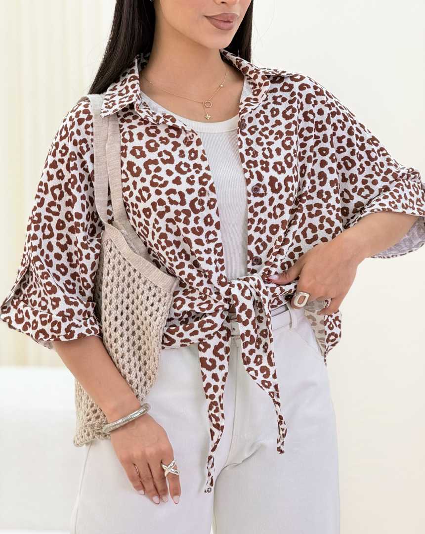 شومیز باکسی پلنگی(119)کد:7512