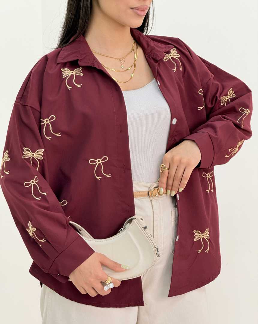 شومیز گلدوزی پاپیون(119)کد:7091