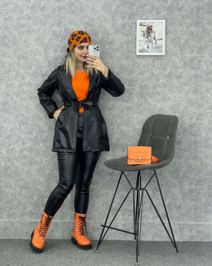 کاپشن چرم سنگی(4)کد1786