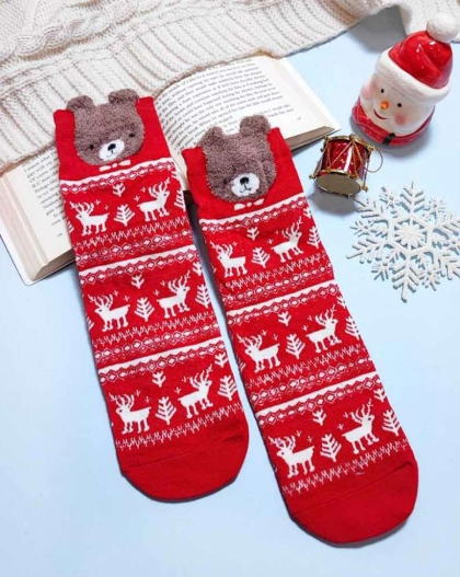 جوراب ساقدار خرس کریسمسی (G0187)
